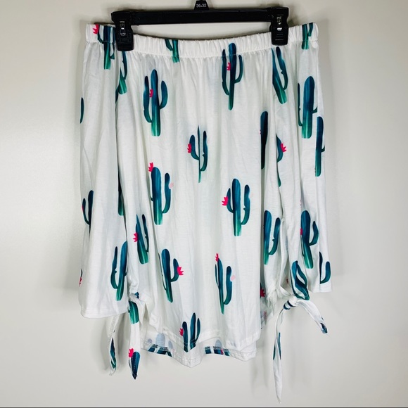 Tops - Off The Shoulder Cactus Top Size XL